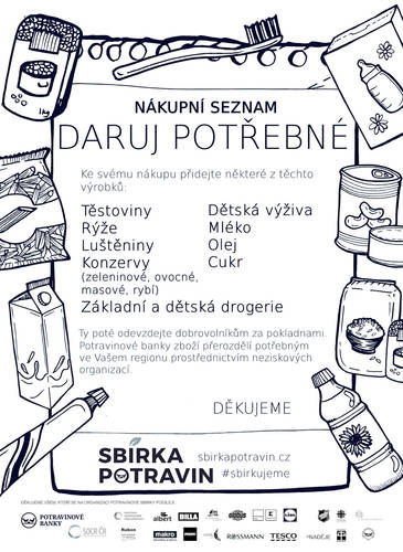 letáček - nákupní seznam